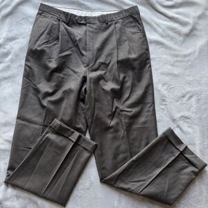 Santorelli Como 2 Mens Size 38 Houndstooth Made in Italy Wool Dress Pants Pleats